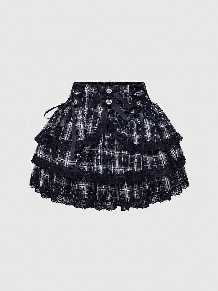 EDITION Hime Gyaru Cute Sweet High Waist Cake Skirt For Women
