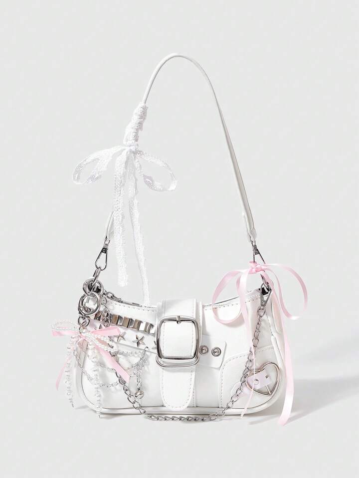 Kawaii Cute Y2K Style Women's Shoulder Bag, Halloween Purse Perfect For Fancy Party Halloween Fashion & Gothic Fashion, Best Halloween Gifts For Women , Cute , Bow