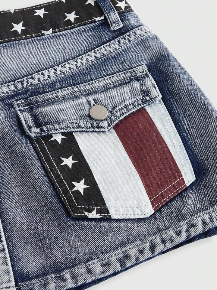 Grunge Punk Independence Day USA Flag Print Sexy Women Mini Denim Skirt 4 Grunge Punk Independence Day USA Flag Print Sexy Women Mini Denim Skirt