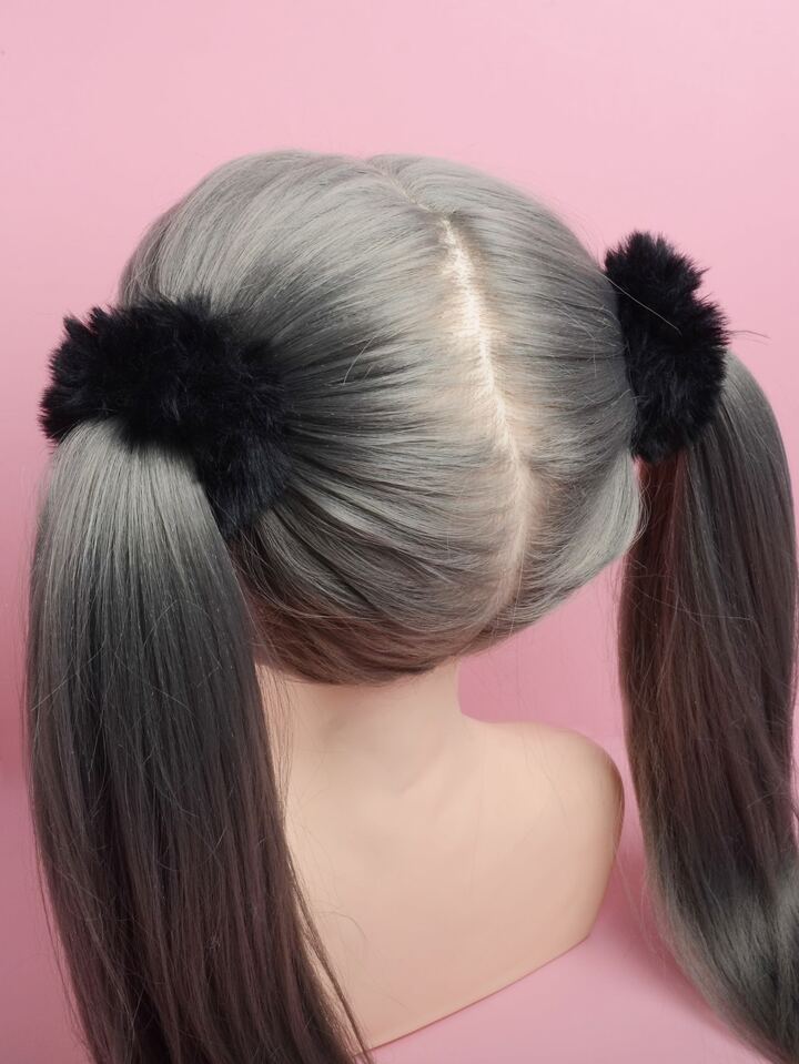 2pcs Fuzzy Hair Ties For Daily Use For Girls Hairstyles Casual Cute Scrunchies Scrunchy Hair Ties