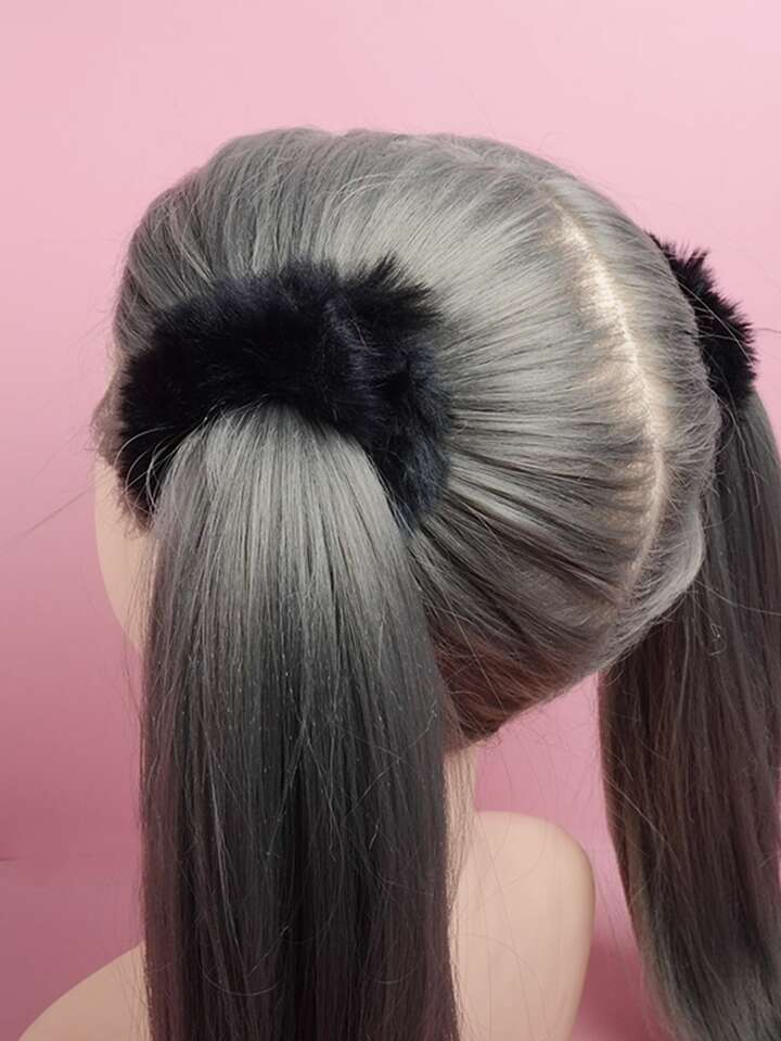 2pcs Fuzzy Hair Ties For Daily Use For Girls Hairstyles Casual Cute Scrunchies Scrunchy Hair Ties