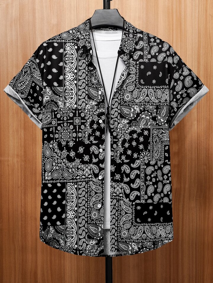 Guys Paisley Print Shirt Without Tee