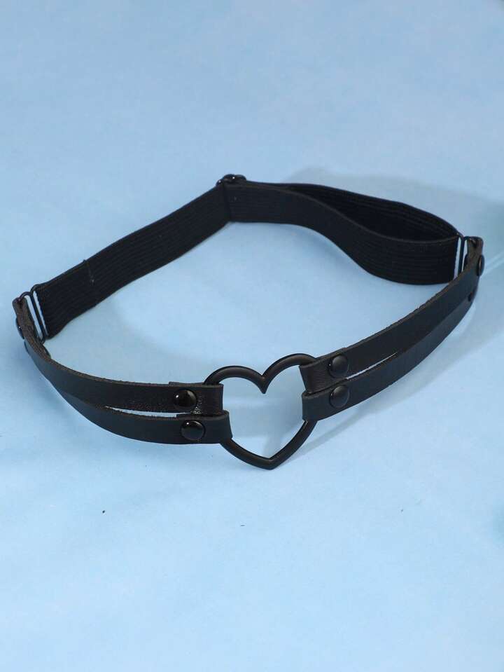 1pc Women Heart & Studded Decor Fashion Garter Belt For Decoration Valentines