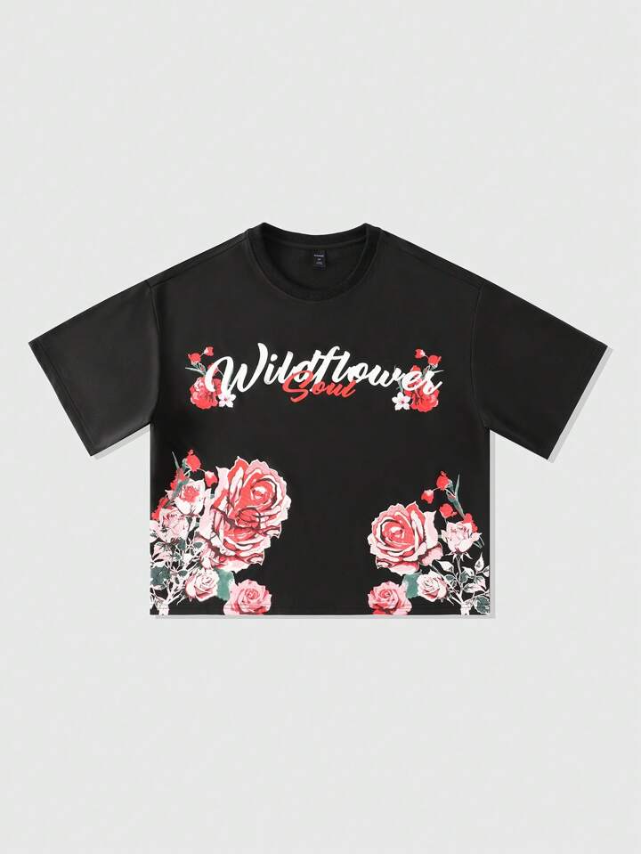 Men's Street Life Floral Loose Short Fit Printed T-Shirt