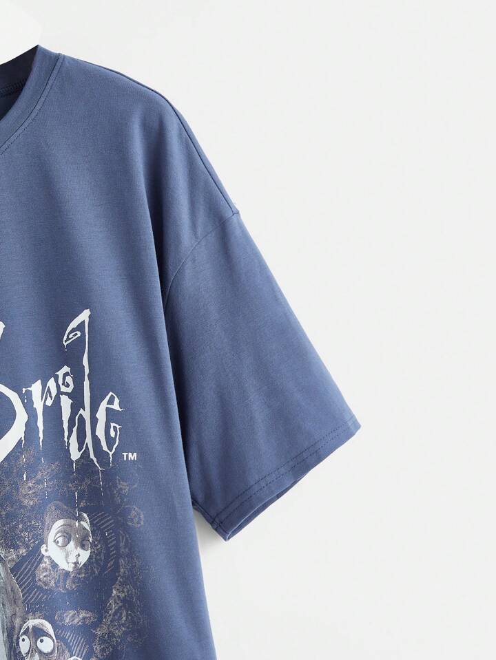 Corpse Bride | ROMWE Letter Figure Graphic Tee, School
