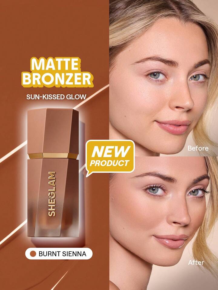 Sun Beam Matte Liquid Bronzer-Burnt Sienna Bronzer Liquid Non-Greasy Long Lasting Natural Matte Bronzer Bronzing Weightless Contour Brand Beauty Makeup Face Paint Cosmetic For Women Girls Perfect For Winter Spring Ideal For Y2K Fancy Fashion Suitable For Birthday Gift Party Ready Best Color