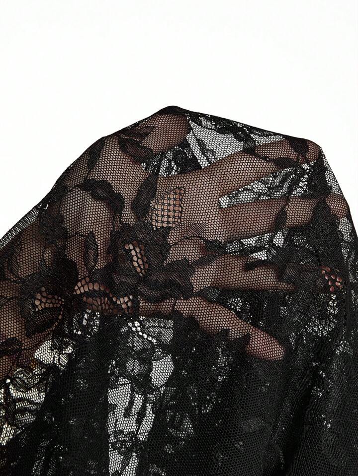 Back To School Plus Size Women Gothic Butterfly Lace Hollow Design Leggings, Can Be Paired With Skirt 7 Back To School Plus Size Women Gothic Butterfly Lace Hollow Design Leggings, Can Be Paired With Skirt