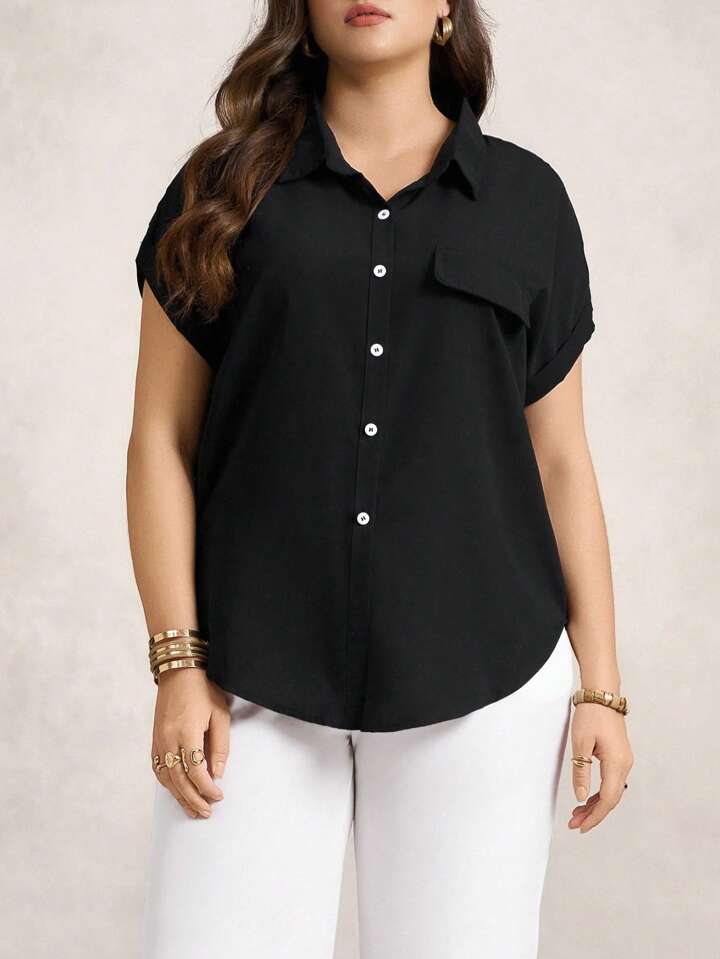 Plus Size Doodle & Line Drawing Pattern Easter Shirt With Pockets For Summer 3 Plus Size Doodle & Line Drawing Pattern Easter Shirt With Pockets For Summer