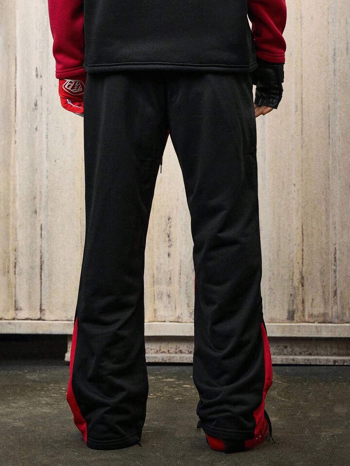 TEENAGE MUTANT NINJA TURTLES X ROMWE Men's Comfortable Casual Fashion Black & Red Flared Sweatpants, Autumn/Winter 3 TEENAGE MUTANT NINJA TURTLES X ROMWE Men's Comfortable Casual Fashion Black & Red Flared Sweatpants, Autumn/Winter