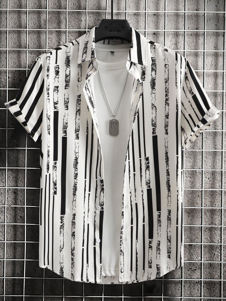 Guys Striped Print Shirt Without Tee