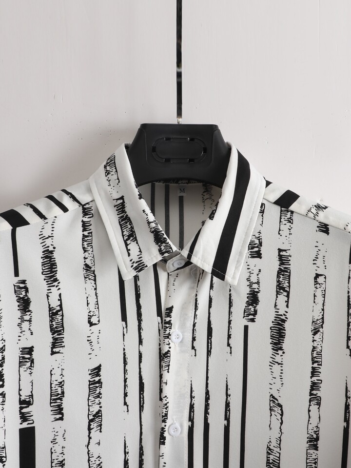 Guys Striped Print Shirt Without Tee