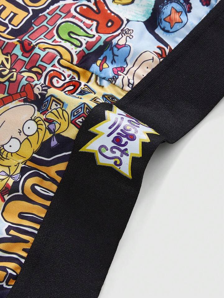 Nick 90's X ROMWE Cartoon Camisole Top & Boxer Briefs Underwear Set 3 Nick 90's X ROMWE Cartoon Camisole Top & Boxer Briefs Underwear Set