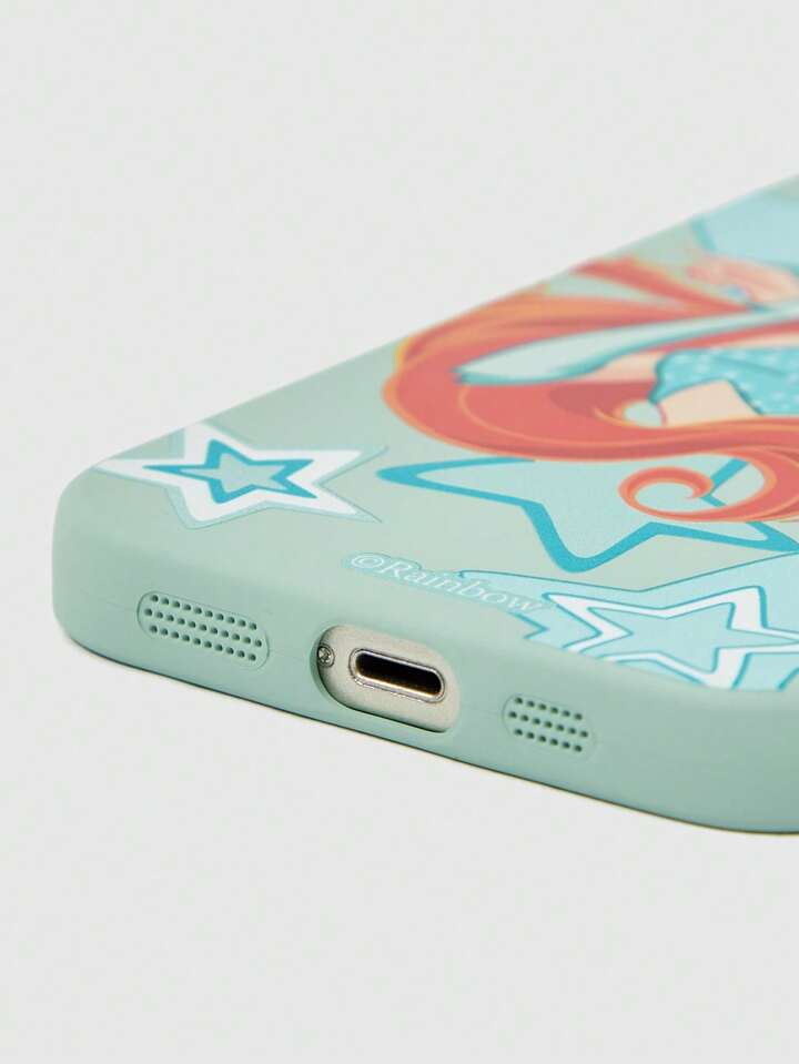 Winx Club X ROMWE 1pc Light Blue Figure Graphic Phone Case