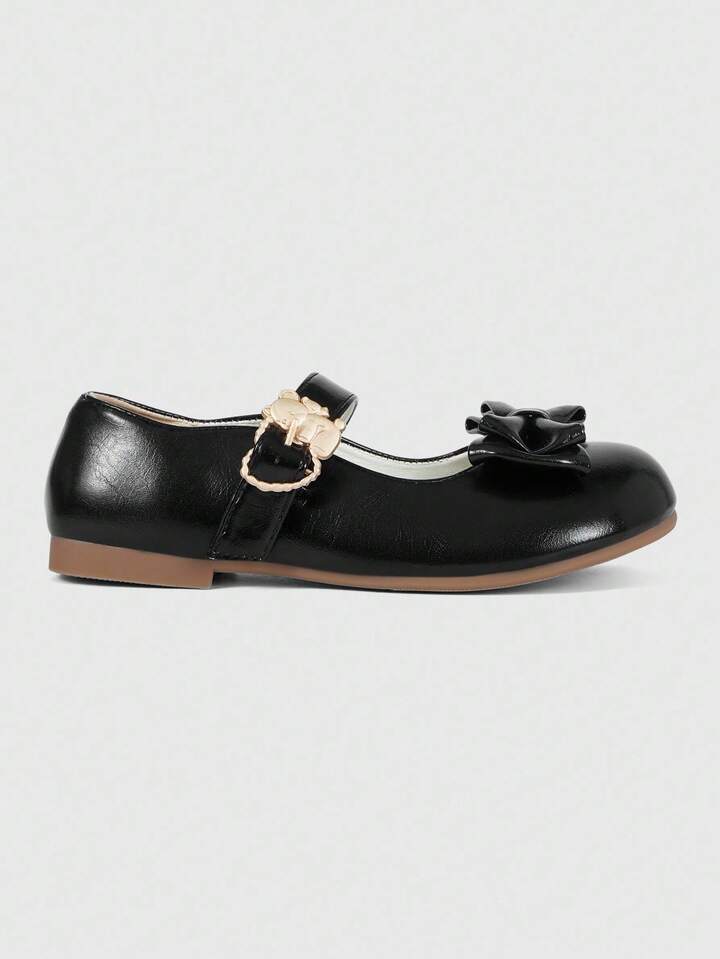 Kawaii Brown Loafers Closed Toe Mary Jane Leather Shoes, Bow Lolita Ballet Flats For Women For Christmas
