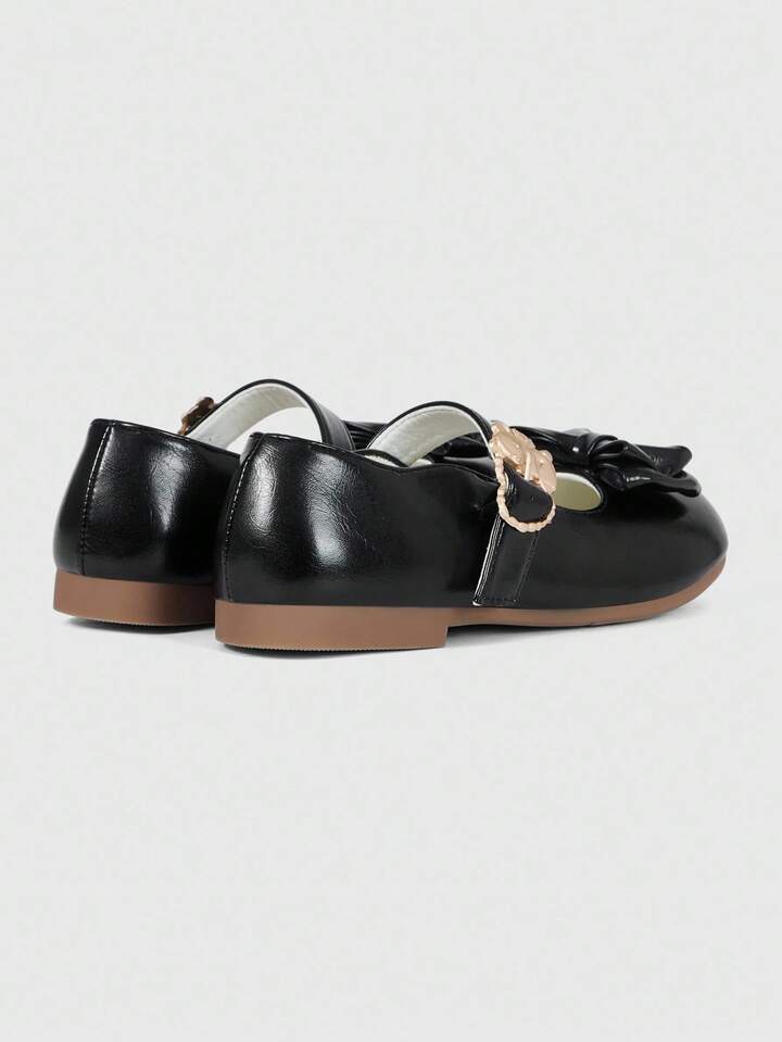 Kawaii Brown Loafers Closed Toe Mary Jane Leather Shoes, Bow Lolita Ballet Flats For Women For Christmas