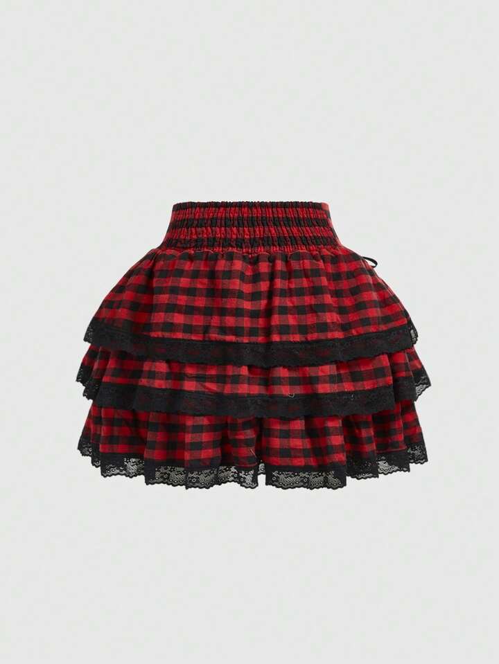 EDITION Hime Gyaru Cute Sweet High Waist Cake Skirt For Women