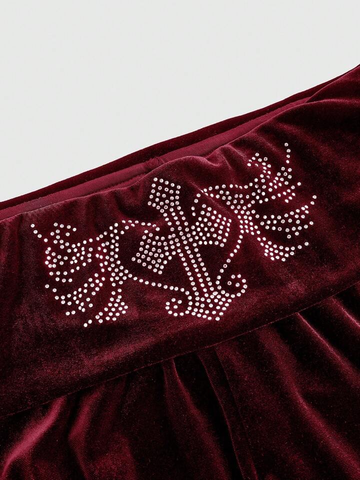 Grunge Punk Y2K Velvet Cropped Hoodie And Low-Waist Flare Pants 2Pcs Set For Women 5 Grunge Punk Y2K Velvet Cropped Hoodie And Low-Waist Flare Pants 2Pcs Set For Women