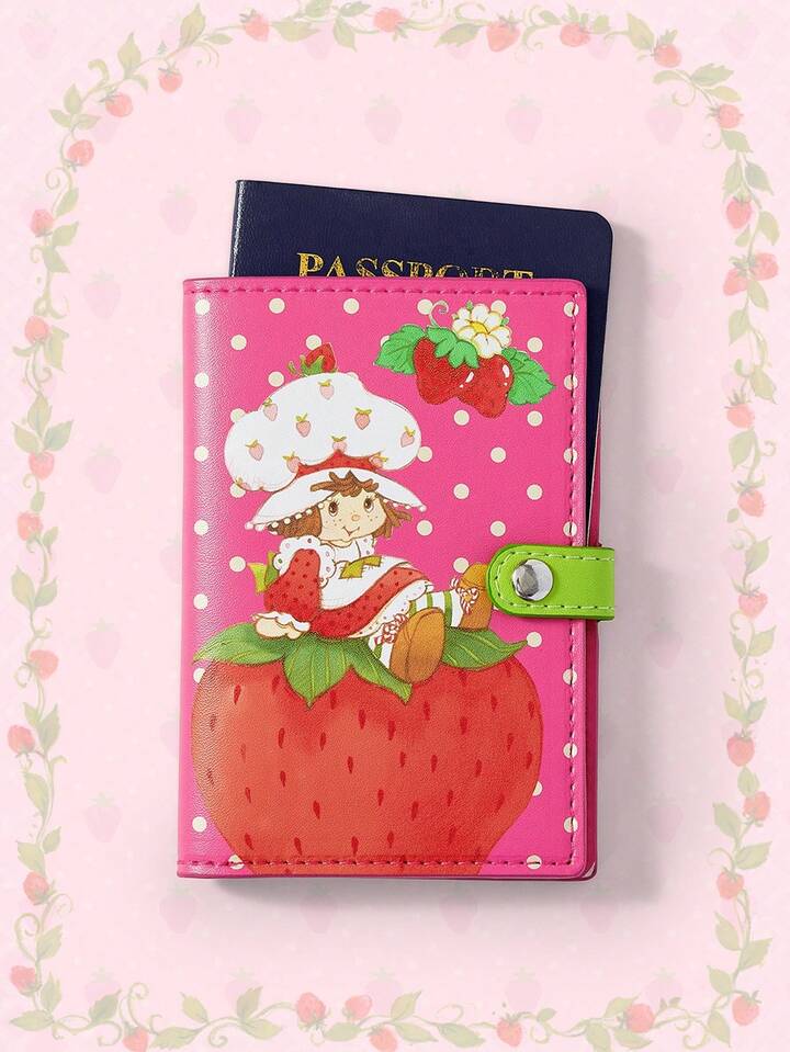 Red Polka Dot & Cartoon Pattern Fashion Portable Large Capacity Cute Passport Holder