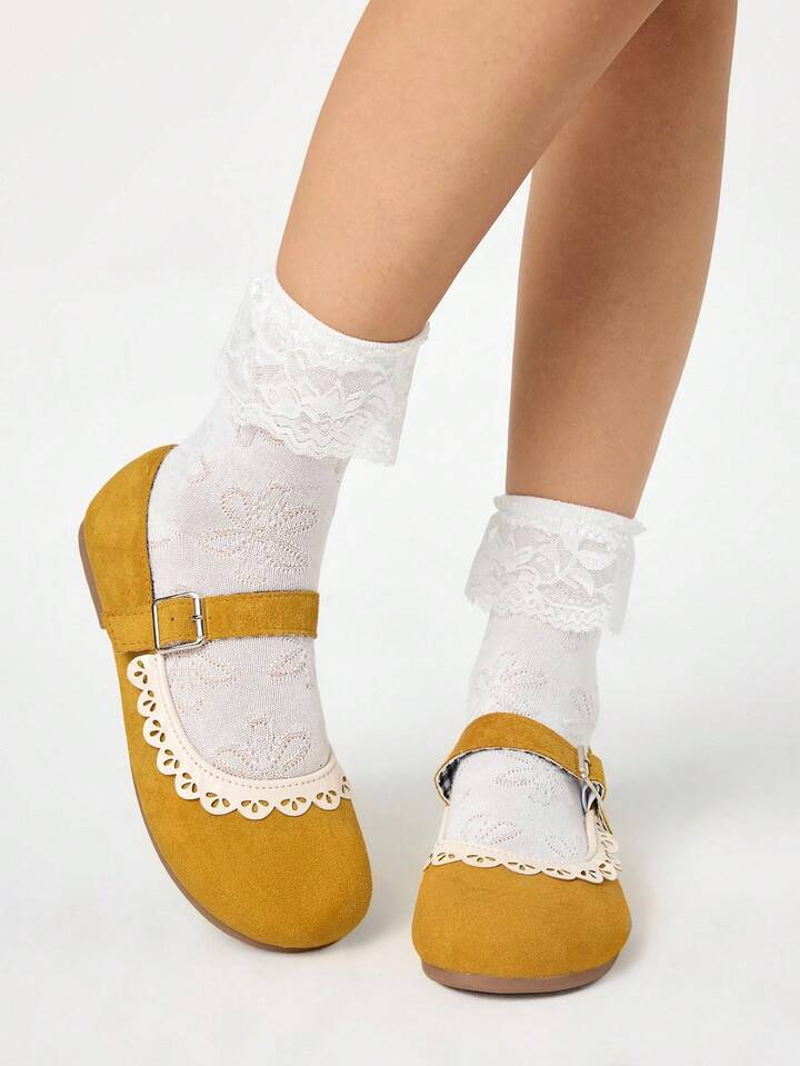 Kawaii Brown Loafers Closed Toe Mary Jane Leather Shoes, Bow Lolita Ballet Flats For Women