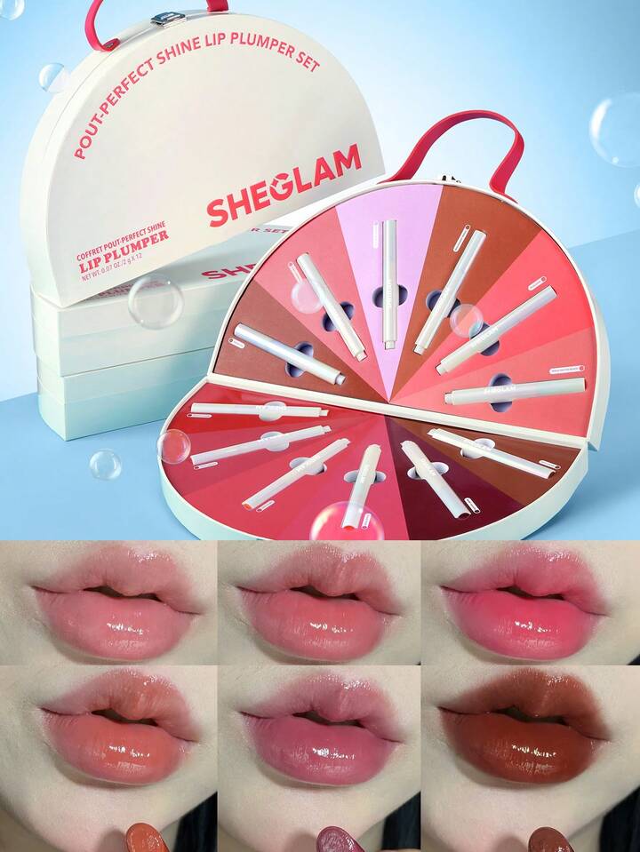 Pout-Perfect Shine Lip Plumper Set 12 Pcs/Set Moisturising Plumping Solid Lip Gloss Non-Stick Nourishing Lip Plumping Serum Coconut Oil Lipstick Lip Cosmetics Brand Beauty Makeup Face Paint Cosmetic For Women Girls Perfect For Winter Spring Ideal For Y2K Fancy Fashion Suitable For Birthday Gift Party Ready Best Color
