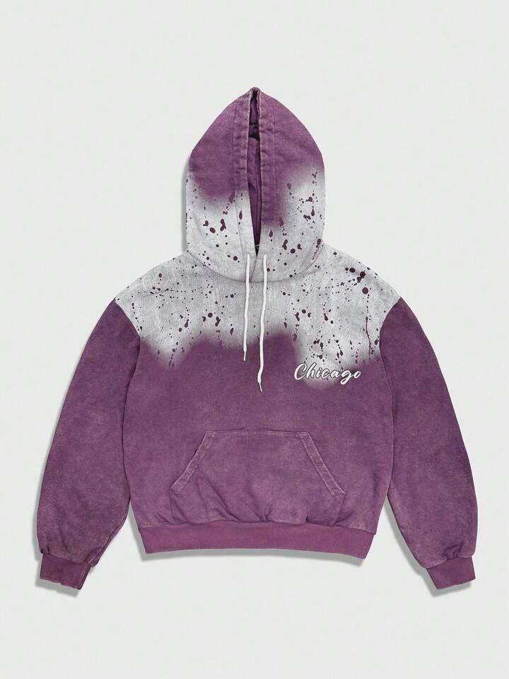 Street Life Men's Casual Washed Ombre Hoodie Sweatshirt