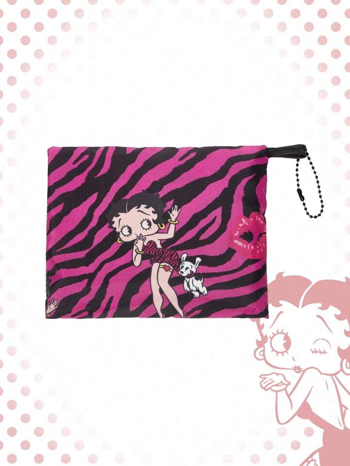 Betty Boop | ROMWE Large Capacity Foldable Tote Bag With Coin Pouch, Portable Shopping Bag, Gym Bag 7 Betty Boop | ROMWE Large Capacity Foldable Tote Bag With Coin Pouch, Portable Shopping Bag, Gym Bag