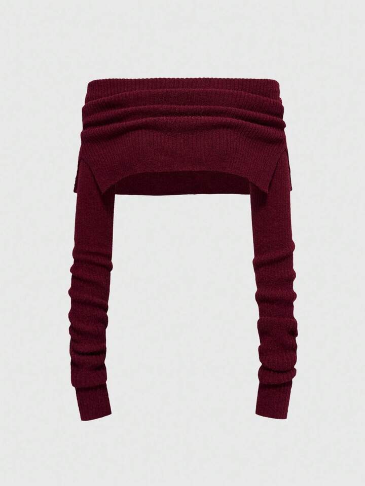 Y2K Sexy Off Shoulder Super Cropped Camisole Sweater For Women
