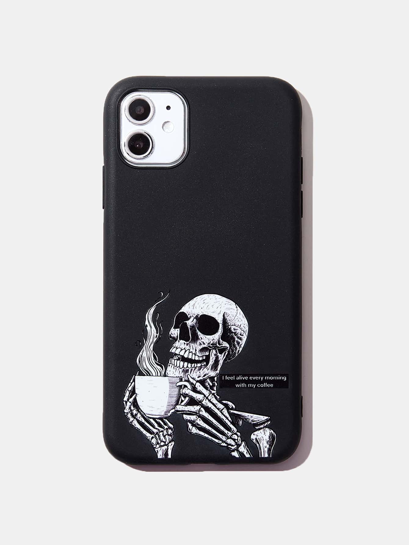 Brooksart Skeleton Print Phone Case