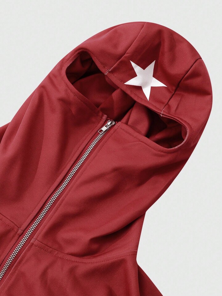 Prep Men's Sporty US City Name Slogan Print Zip-Up Hooded Sweatshirt, In Autumn/Winter 8 Prep Men's Sporty US City Name Slogan Print Zip-Up Hooded Sweatshirt, In Autumn/Winter
