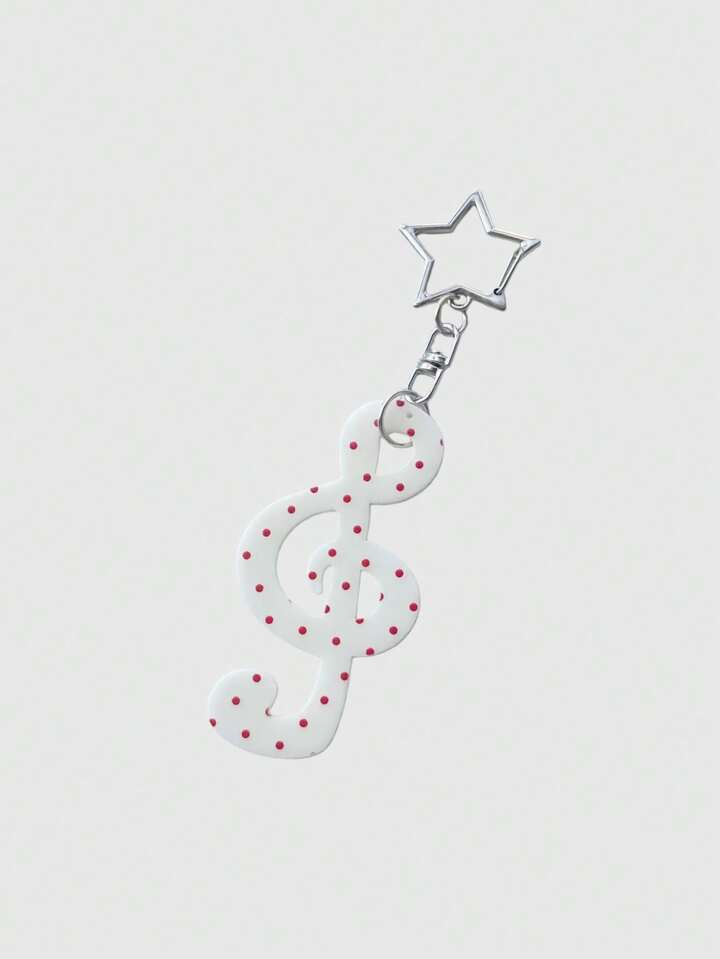 Anime Music Note, Polka Dot, Wing, Pentagram Print Keychain, Bag Charm, Versatile Decorative Accessory