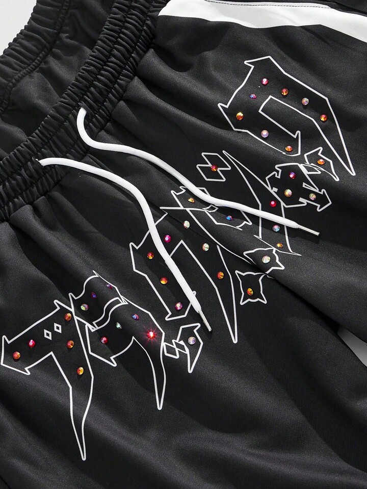 Black Jack X ROMWE Men's Casual Letter Graphic Drawstring Waistband Sweatpants 4 Black Jack X ROMWE Men's Casual Letter Graphic Drawstring Waistband Sweatpants