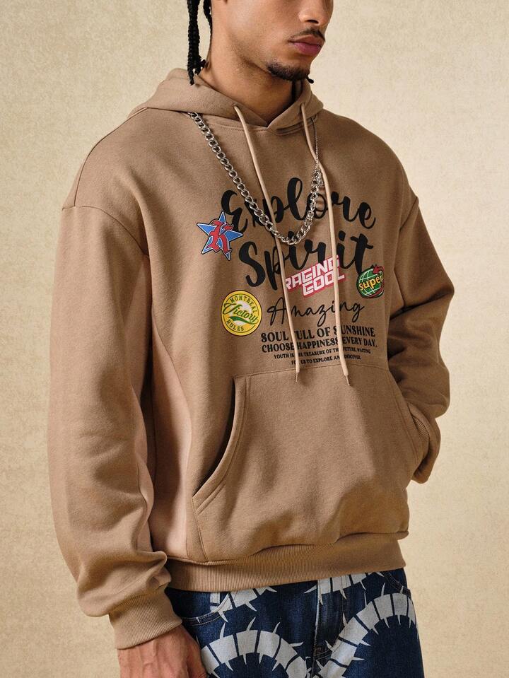 Prep Casual Fashion Versatile Long Sleeve Men's American Vintage Patchwork Hoodie 5 Prep Casual Fashion Versatile Long Sleeve Men's American Vintage Patchwork Hoodie