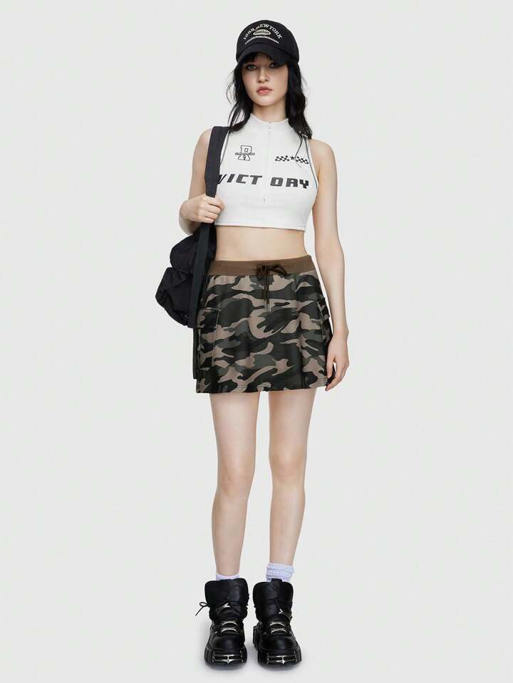Grunge Punk Women's Camouflage Mini Skirt