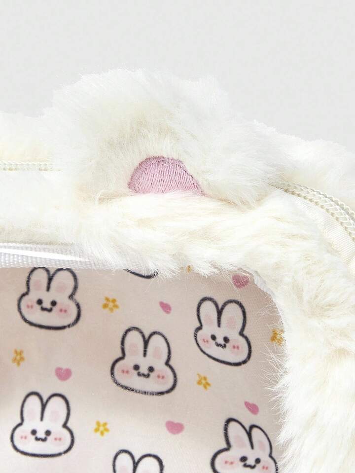 Kawaii Women's Cute Embroidered + Print Rabbit Pattern Plush Fashion Versatile Shoulder Crossbody Bag 4 Kawaii Women's Cute Embroidered + Print Rabbit Pattern Plush Fashion Versatile Shoulder Crossbody Bag