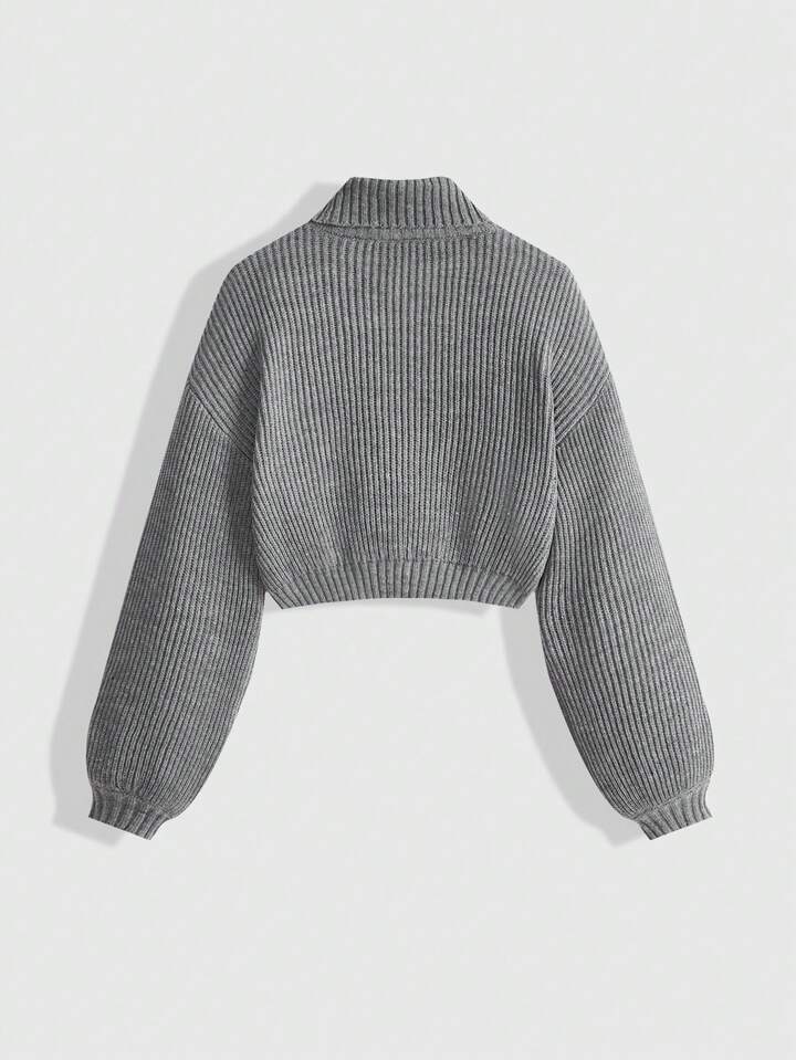 Plus Size Turtleneck Pullover Sweater, Versatile For Autumn/Winter