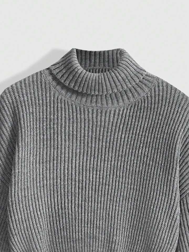 Plus Size Turtleneck Pullover Sweater, Versatile For Autumn/Winter