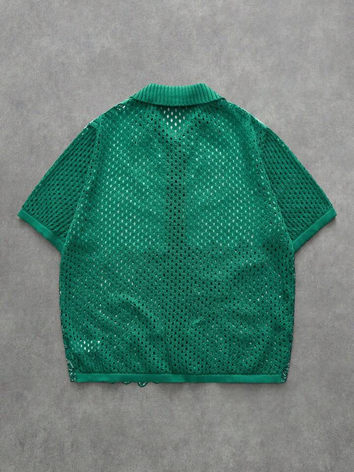 Men's Street Life Retro Collared Knitted Patchwork Sweater, Fashion