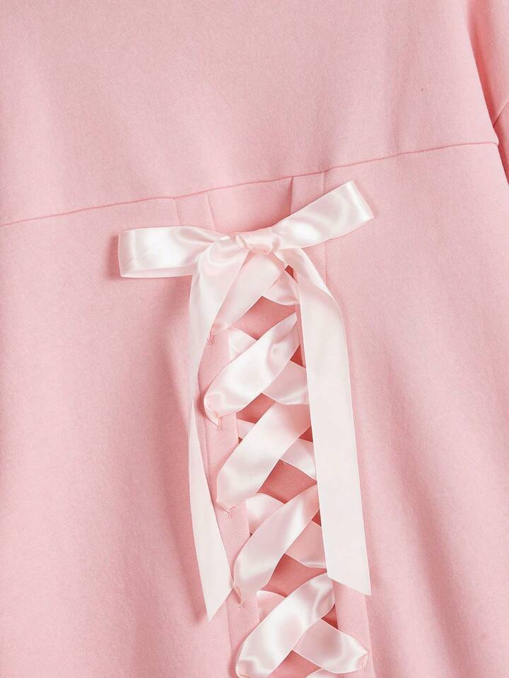 Betsydoodles Cute & Stylish Loose Fit Ribbon Detail Women Sweatshirt