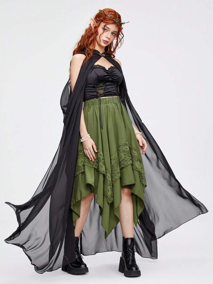 Fairycore Vintage Forest Elf Queen Style Loose Fit Hooded Jacket 3 Fairycore Vintage Forest Elf Queen Style Loose Fit Hooded Jacket