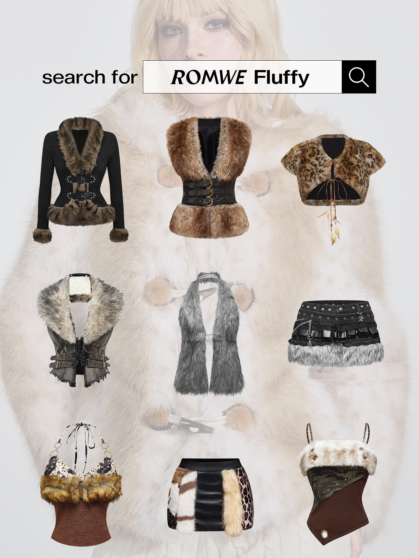 EDITION Plus Size Goth Mysterious Velvet Print Detachable Faux Fur Collar Vest 15 EDITION Plus Size Goth Mysterious Velvet Print Detachable Faux Fur Collar Vest