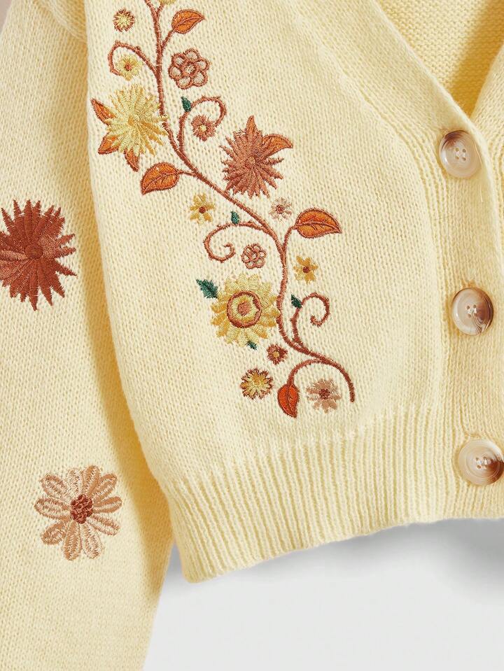 Hippie Women's Cottagecore Bohemian Embroidered Cardigan