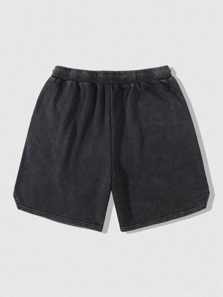 Casual Men's Street Life Metal Zipper Loose Washed Shorts