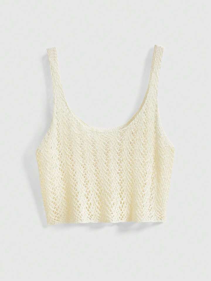 Women's Retro Crochet Beachy Summer Vacation Knit Camisole Top
