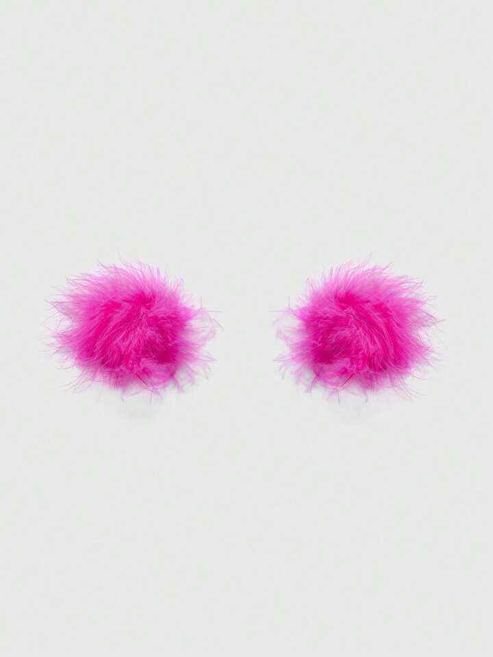 Kawaii 1 Pair Women's Cute Furry Nipple Covers & Chafing Gel Pads, For Valentine's Day