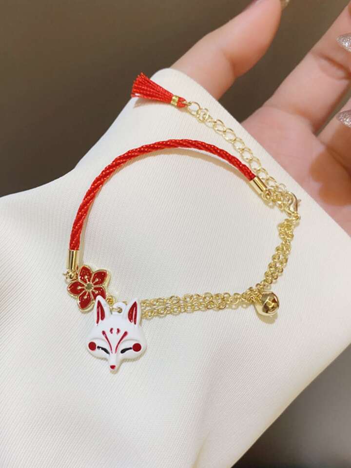Flower & Fox Head Decor Bracelet Valentines