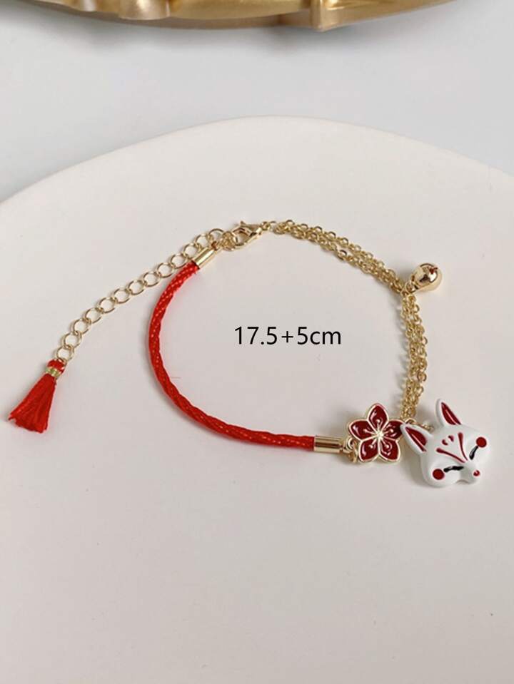 Flower & Fox Head Decor Bracelet Valentines