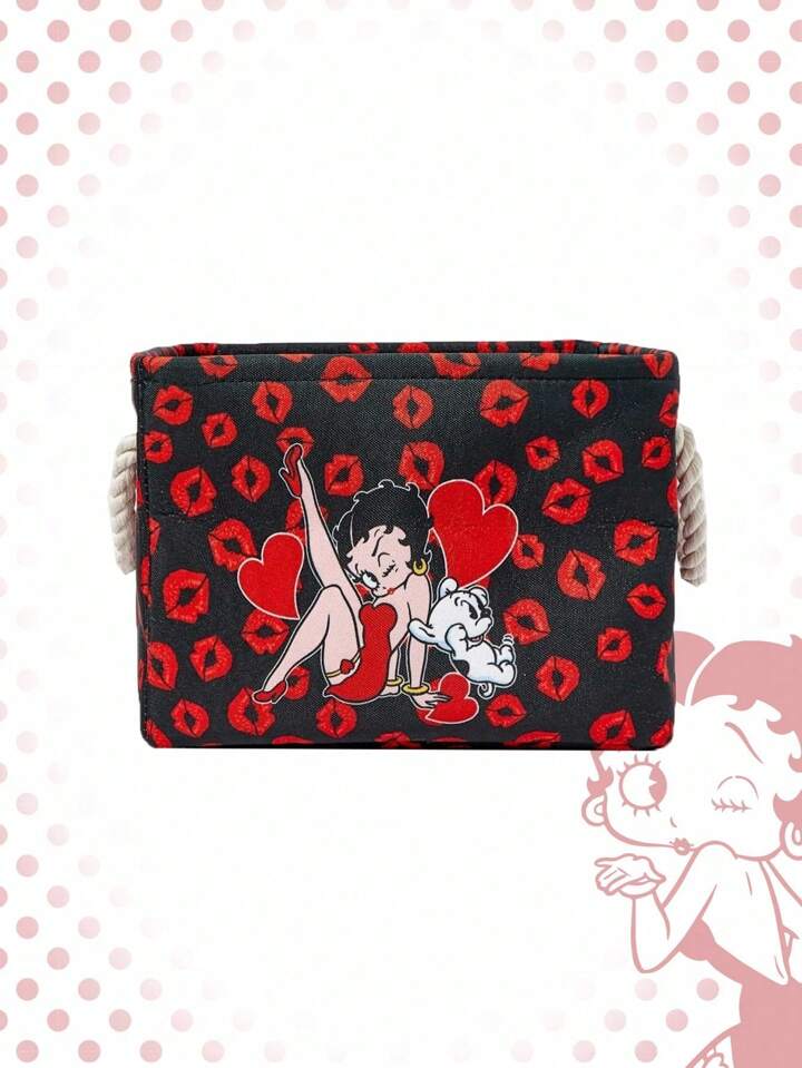Betty Boop | ROMWE Lips & Cartoon Pattern Large Capacity Laundry Hamper/Basket