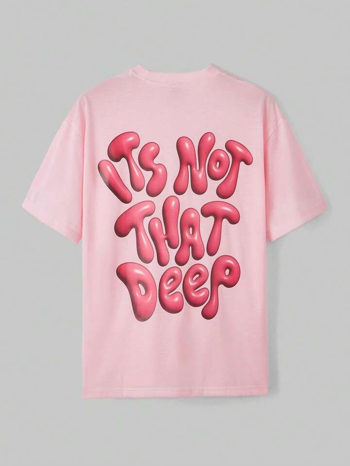 Manasseto Optimistic Motto Printed Short Sleeve T-Shirt