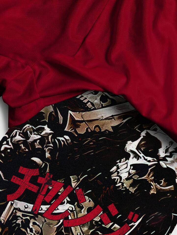 Anime Men's Japanese Skull Printed Drawstring Waist Casual Casual Basketball Shorts, School 3 Anime Men's Japanese Skull Printed Drawstring Waist Casual Casual Basketball Shorts, School