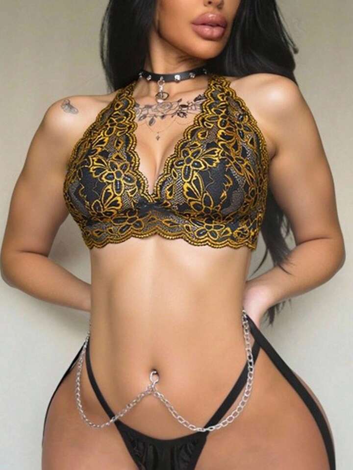 Fairycore Fairy Sexy Lace Halter Wireless Bra